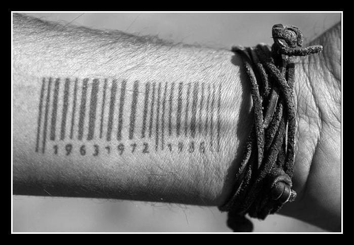 barcode tattoos for girls. arcode tattoo neck.